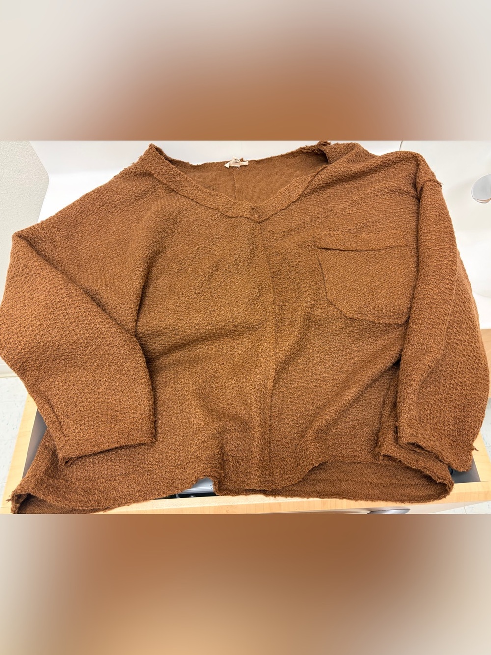 POL Cozy Women's  Brown/ Rust Knit Pullover Sweater